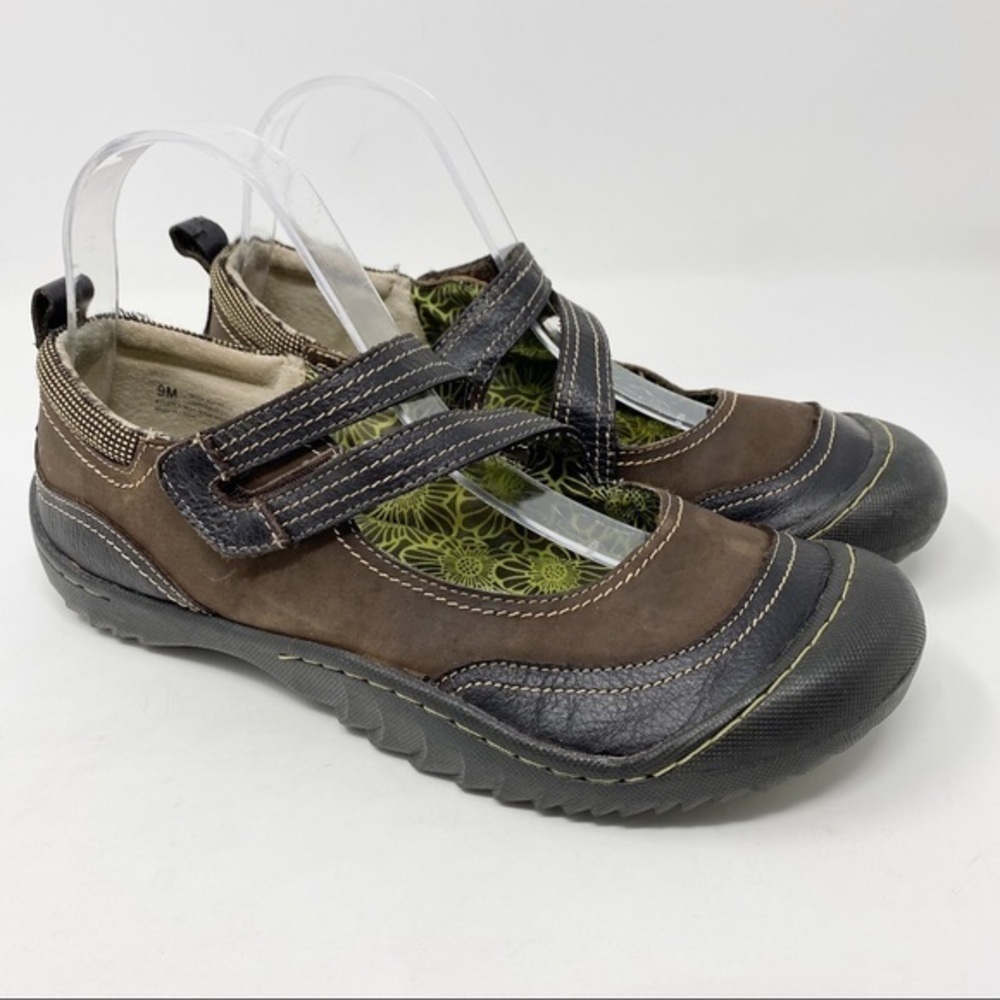 Jambu Brown and Black Mary Jane Flats